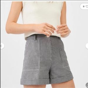 Maje Oshkosh Stripe Shorts With Topstitching
